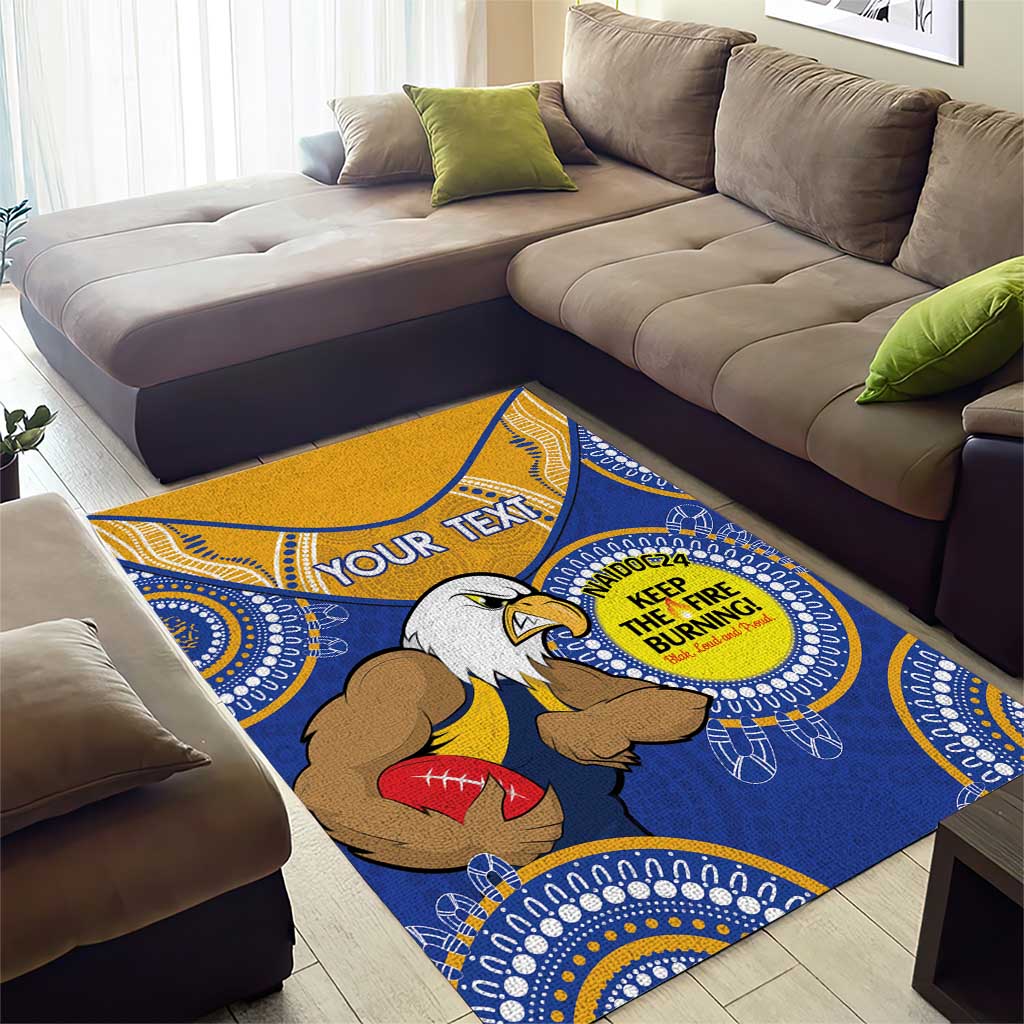 Custom AFL Eagles  NAIDOC Week Area Rug Keep The Fire Burning Indigenous Art