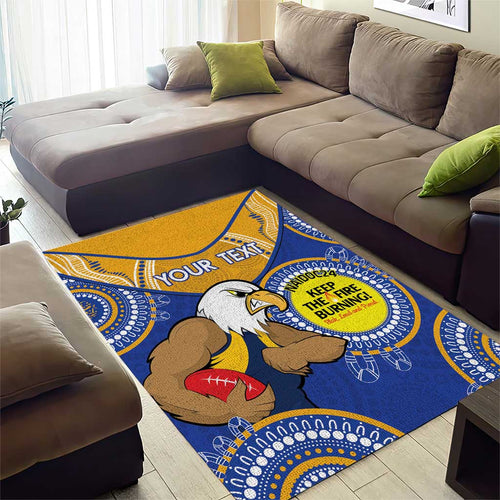 Custom AFL Eagles  NAIDOC Week Area Rug Keep The Fire Burning Indigenous Art