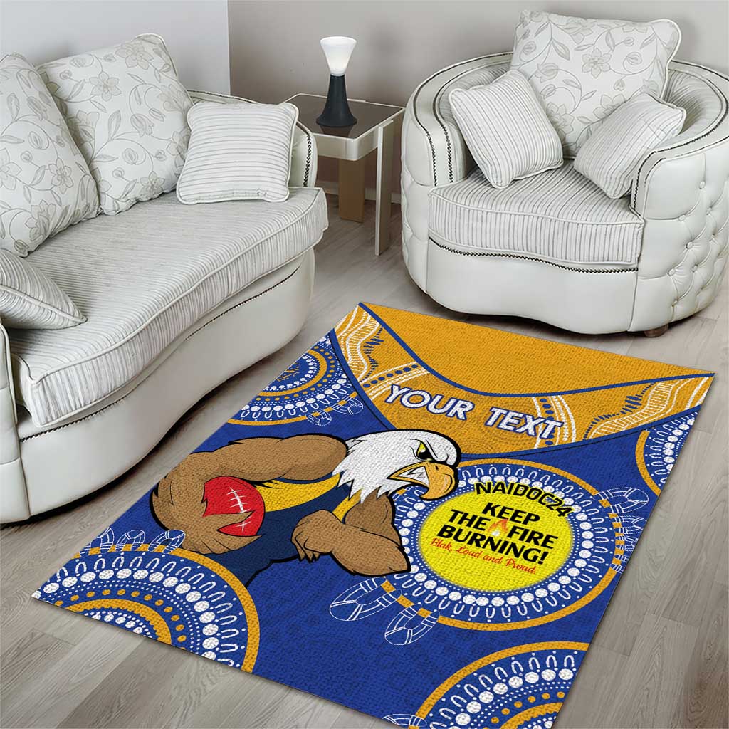 Custom AFL Eagles  NAIDOC Week Area Rug Keep The Fire Burning Indigenous Art