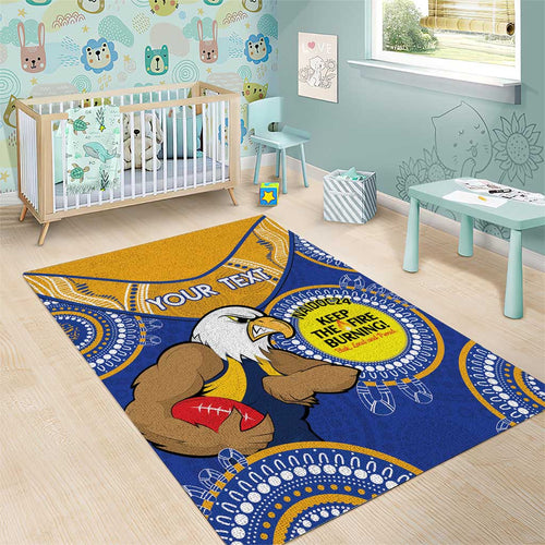 Custom AFL Eagles  NAIDOC Week Area Rug Keep The Fire Burning Indigenous Art