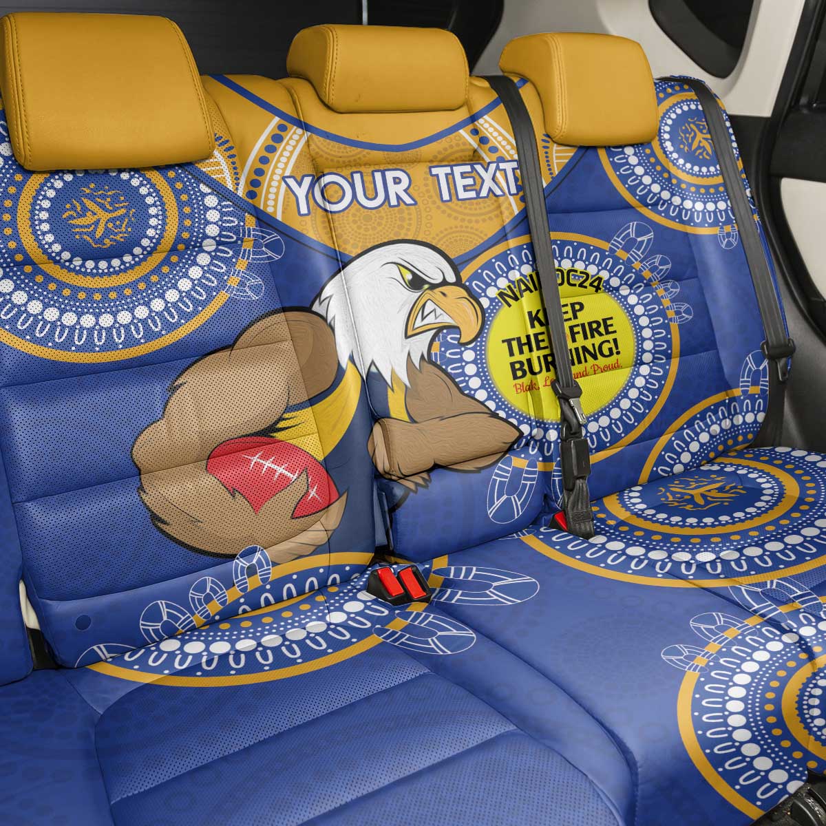 Custom AFL Eagles  NAIDOC Week Back Car Seat Cover Keep The Fire Burning Indigenous Art