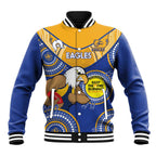 Custom AFL Eagles  NAIDOC Week Baseball Jacket Keep The Fire Burning Indigenous Art