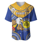 Custom AFL Eagles  NAIDOC Week Baseball Jersey Keep The Fire Burning Indigenous Art