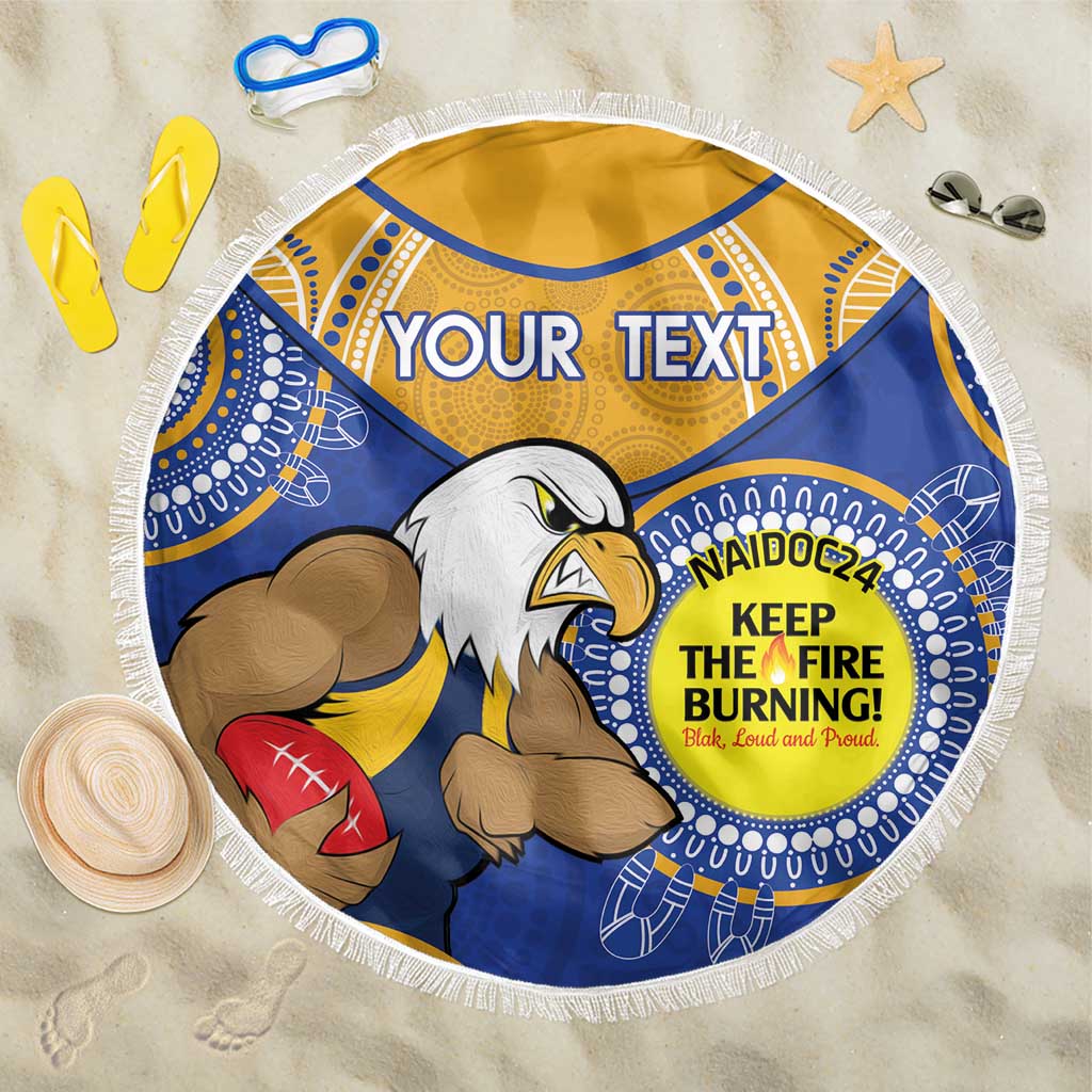 Custom AFL Eagles  NAIDOC Week Beach Blanket Keep The Fire Burning Indigenous Art