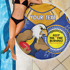 Custom AFL Eagles  NAIDOC Week Beach Blanket Keep The Fire Burning Indigenous Art