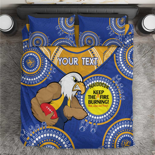 Custom AFL Eagles  NAIDOC Week Bedding Set Keep The Fire Burning Indigenous Art