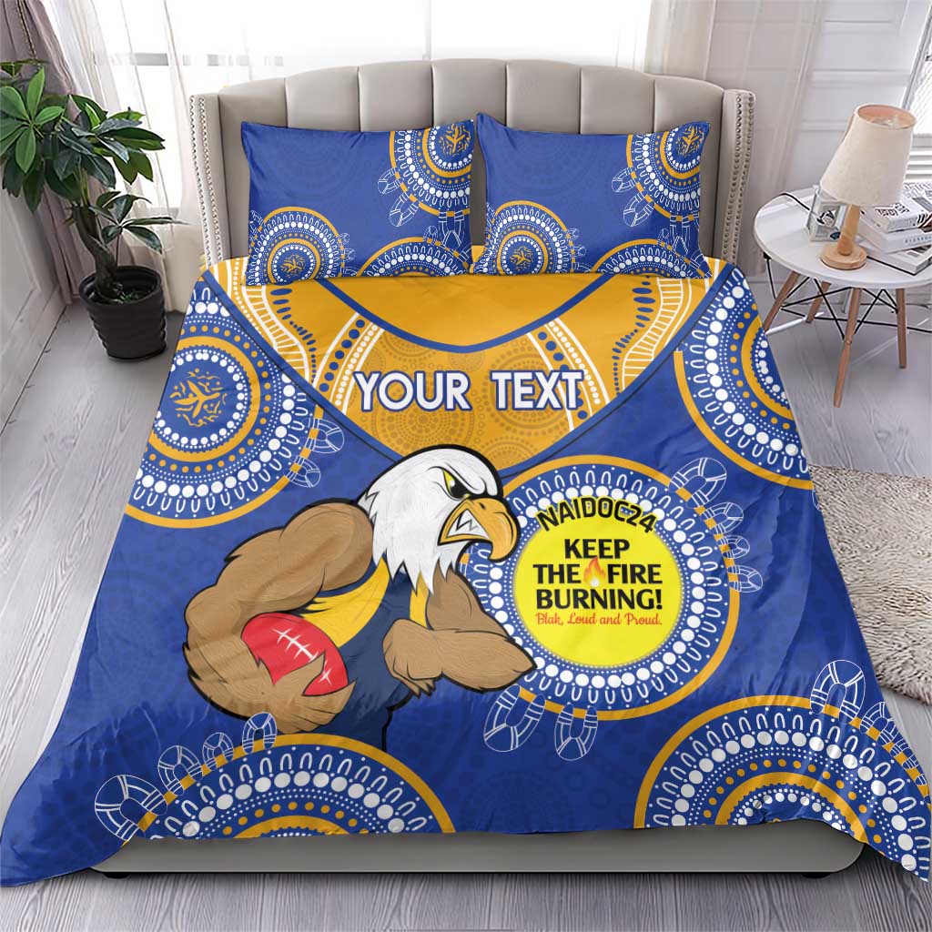 Custom AFL Eagles  NAIDOC Week Bedding Set Keep The Fire Burning Indigenous Art