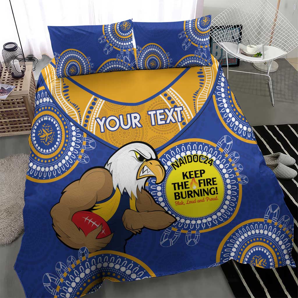 Custom AFL Eagles  NAIDOC Week Bedding Set Keep The Fire Burning Indigenous Art