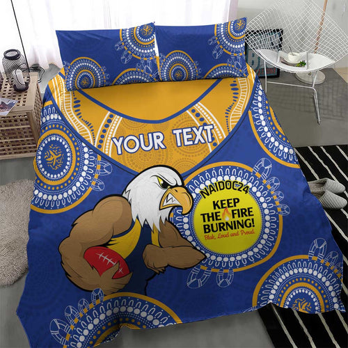 Custom AFL Eagles  NAIDOC Week Bedding Set Keep The Fire Burning Indigenous Art