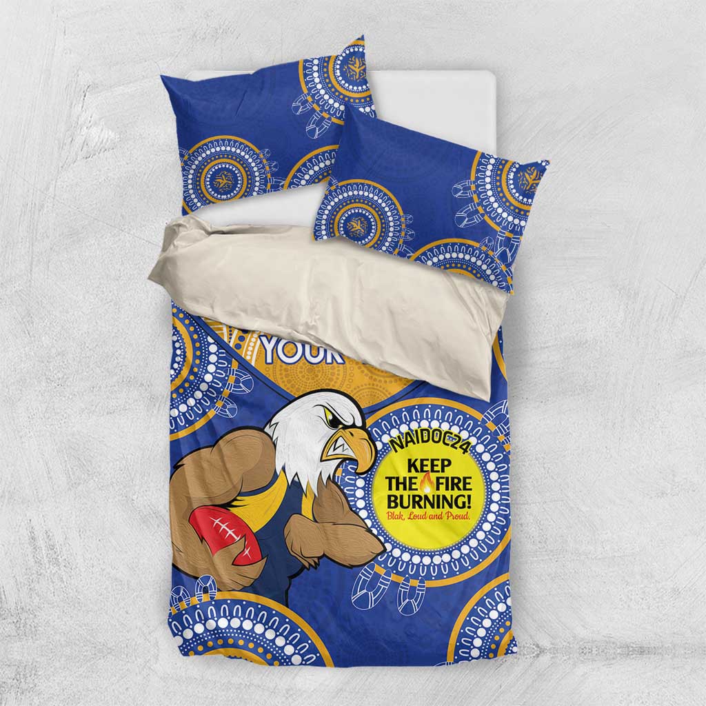 Custom AFL Eagles  NAIDOC Week Bedding Set Keep The Fire Burning Indigenous Art