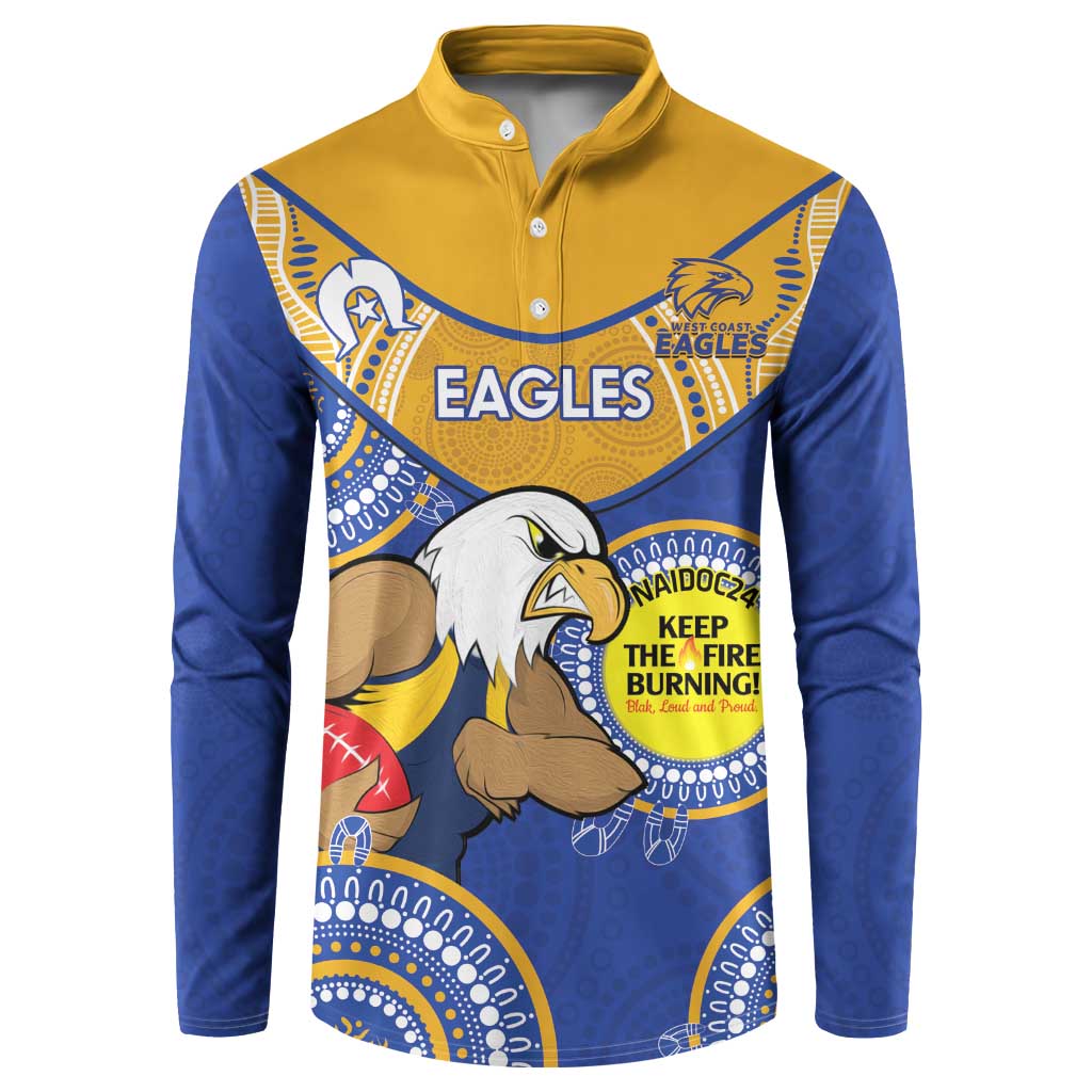Custom AFL Eagles  NAIDOC Week Button Sweatshirt Keep The Fire Burning Indigenous Art