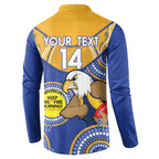 Custom AFL Eagles  NAIDOC Week Button Sweatshirt Keep The Fire Burning Indigenous Art