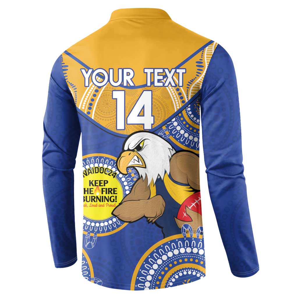 Custom AFL Eagles  NAIDOC Week Button Sweatshirt Keep The Fire Burning Indigenous Art