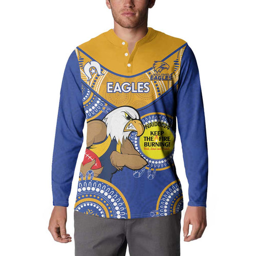 Custom AFL Eagles  NAIDOC Week Button Sweatshirt Keep The Fire Burning Indigenous Art