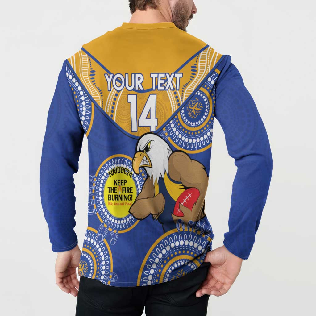 Custom AFL Eagles  NAIDOC Week Button Sweatshirt Keep The Fire Burning Indigenous Art