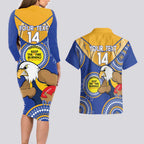 Custom AFL Eagles  NAIDOC Week Couples Matching Long Sleeve Bodycon Dress and Hawaiian Shirt Keep The Fire Burning Indigenous Art