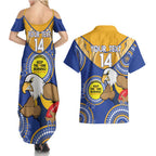 Custom AFL Eagles  NAIDOC Week Couples Matching Summer Maxi Dress and Hawaiian Shirt Keep The Fire Burning Indigenous Art