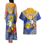 Custom AFL Eagles  NAIDOC Week Couples Matching Tank Maxi Dress and Hawaiian Shirt Keep The Fire Burning Indigenous Art