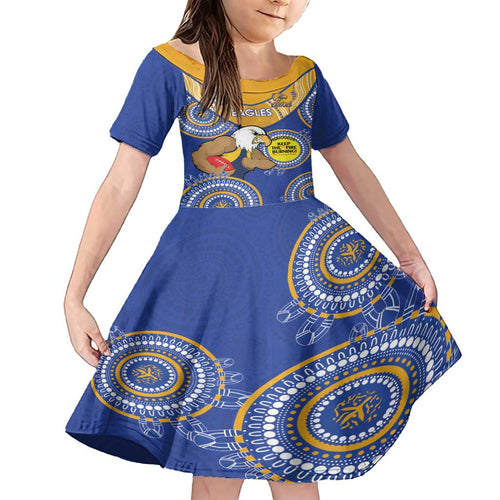 Custom AFL Eagles  NAIDOC Week Family Matching Long Sleeve Bodycon Dress and Hawaiian Shirt Keep The Fire Burning Indigenous Art