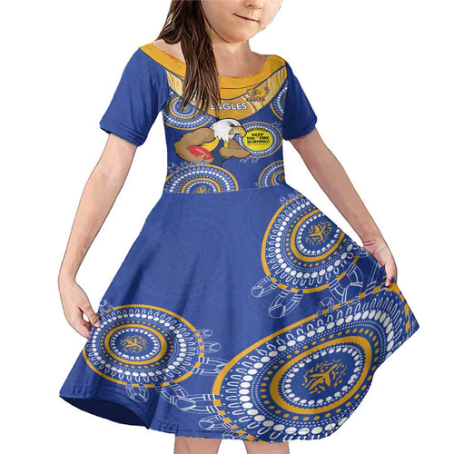 Custom AFL Eagles  NAIDOC Week Family Matching Mermaid Dress and Hawaiian Shirt Keep The Fire Burning Indigenous Art