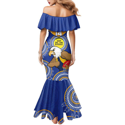 Custom AFL Eagles  NAIDOC Week Family Matching Mermaid Dress and Hawaiian Shirt Keep The Fire Burning Indigenous Art