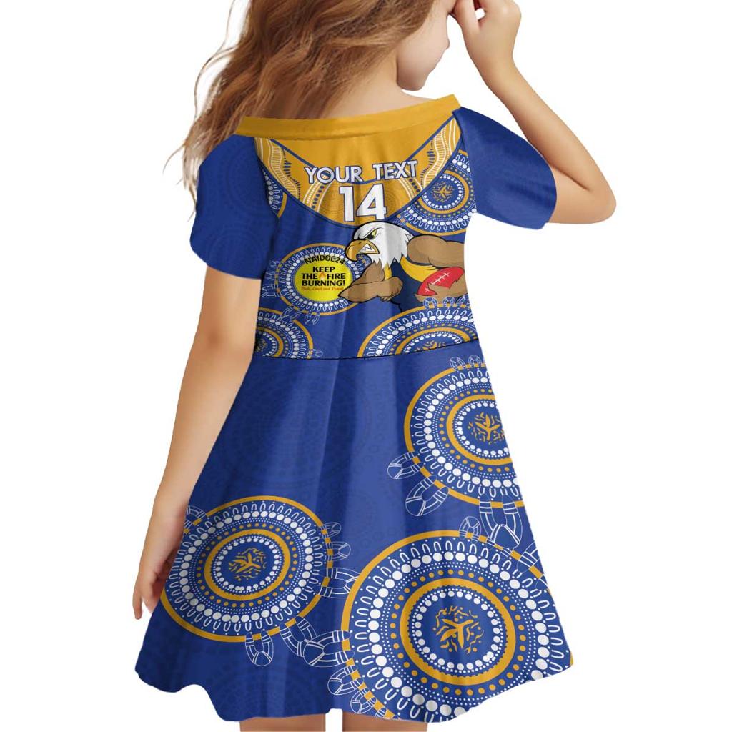 Custom AFL Eagles  NAIDOC Week Family Matching Off The Shoulder Long Sleeve Dress and Hawaiian Shirt Keep The Fire Burning Indigenous Art