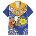 Custom AFL Eagles  NAIDOC Week Family Matching Off The Shoulder Long Sleeve Dress and Hawaiian Shirt Keep The Fire Burning Indigenous Art