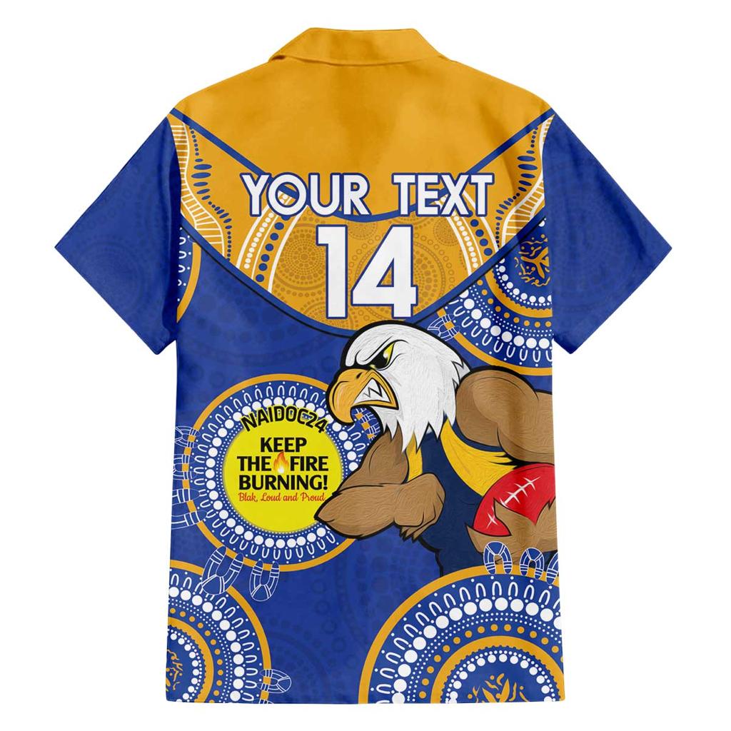 Custom AFL Eagles  NAIDOC Week Family Matching Off Shoulder Short Dress and Hawaiian Shirt Keep The Fire Burning Indigenous Art