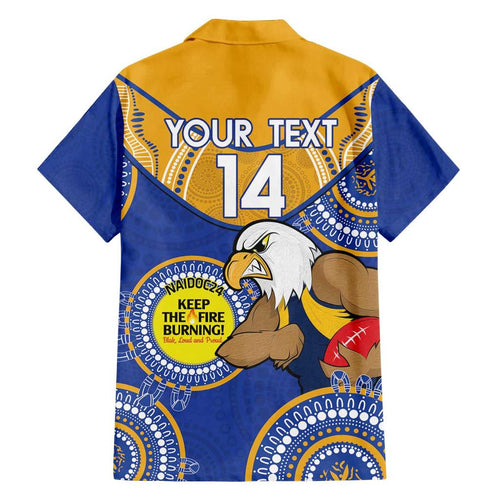 Custom AFL Eagles  NAIDOC Week Family Matching Off Shoulder Short Dress and Hawaiian Shirt Keep The Fire Burning Indigenous Art