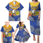 Custom AFL Eagles  NAIDOC Week Family Matching Puletasi and Hawaiian Shirt Keep The Fire Burning Indigenous Art