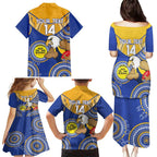 Custom AFL Eagles  NAIDOC Week Family Matching Puletasi and Hawaiian Shirt Keep The Fire Burning Indigenous Art