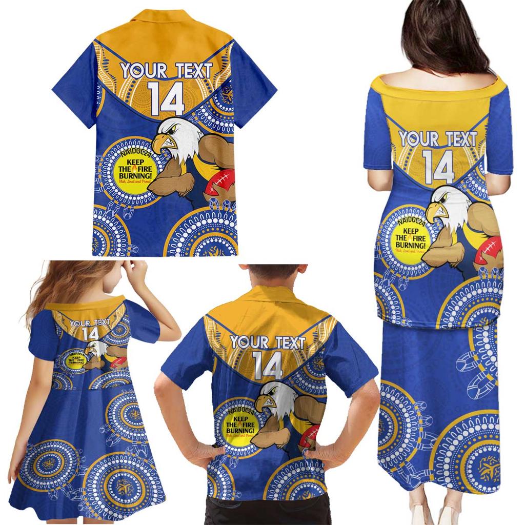 Custom AFL Eagles  NAIDOC Week Family Matching Puletasi and Hawaiian Shirt Keep The Fire Burning Indigenous Art