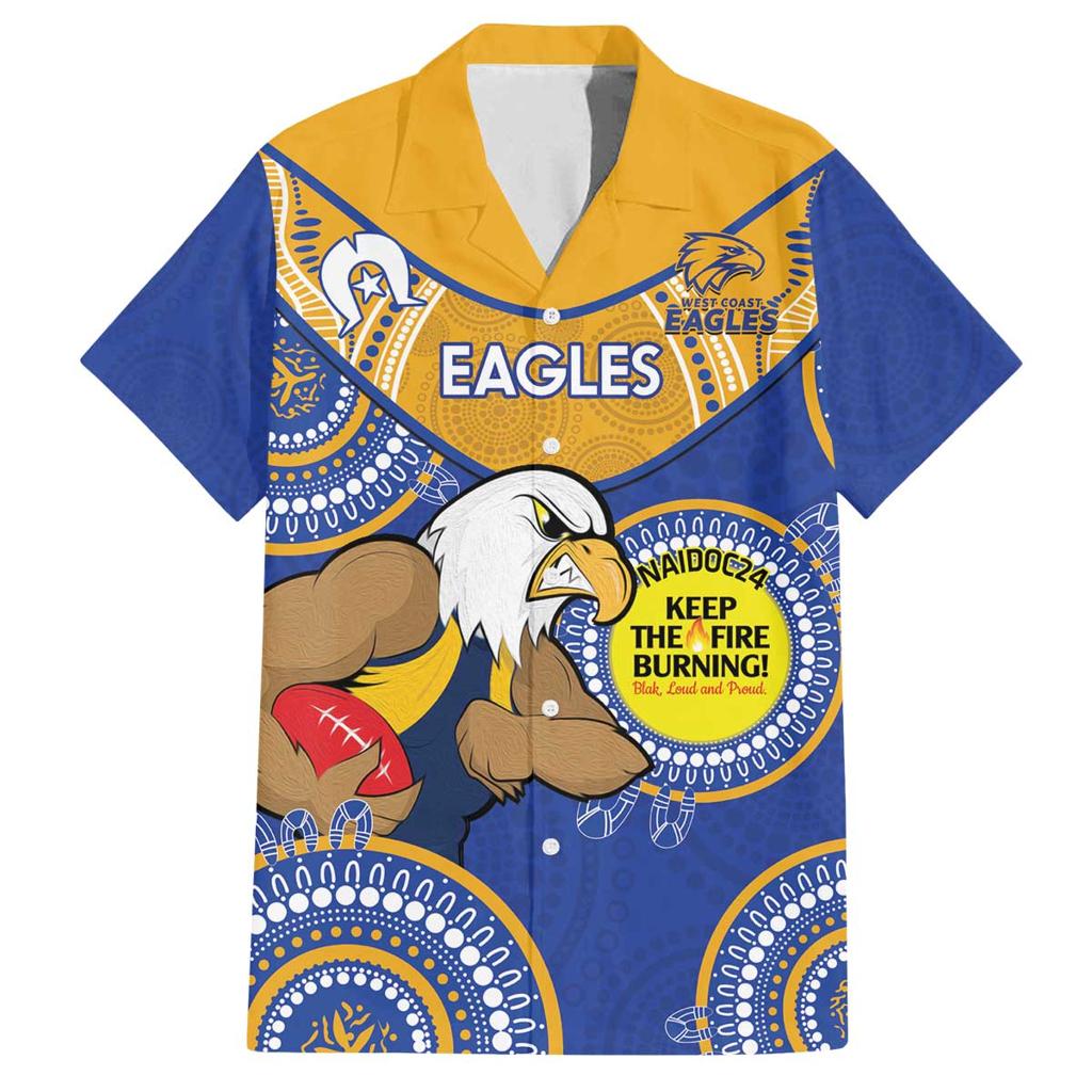 Custom AFL Eagles  NAIDOC Week Family Matching Puletasi and Hawaiian Shirt Keep The Fire Burning Indigenous Art