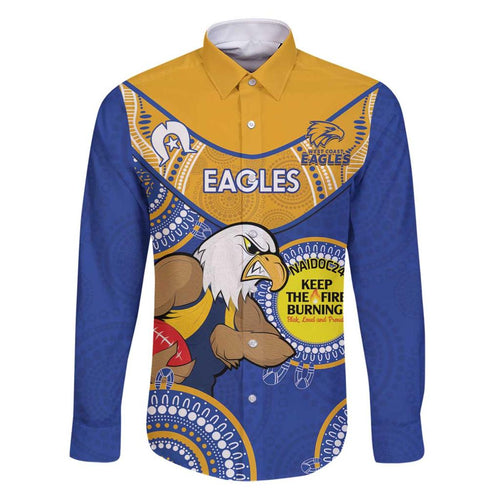 Custom AFL Eagles  NAIDOC Week Family Matching Puletasi and Hawaiian Shirt Keep The Fire Burning Indigenous Art
