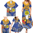Custom AFL Eagles  NAIDOC Week Family Matching Summer Maxi Dress and Hawaiian Shirt Keep The Fire Burning Indigenous Art