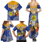 Custom AFL Eagles  NAIDOC Week Family Matching Summer Maxi Dress and Hawaiian Shirt Keep The Fire Burning Indigenous Art