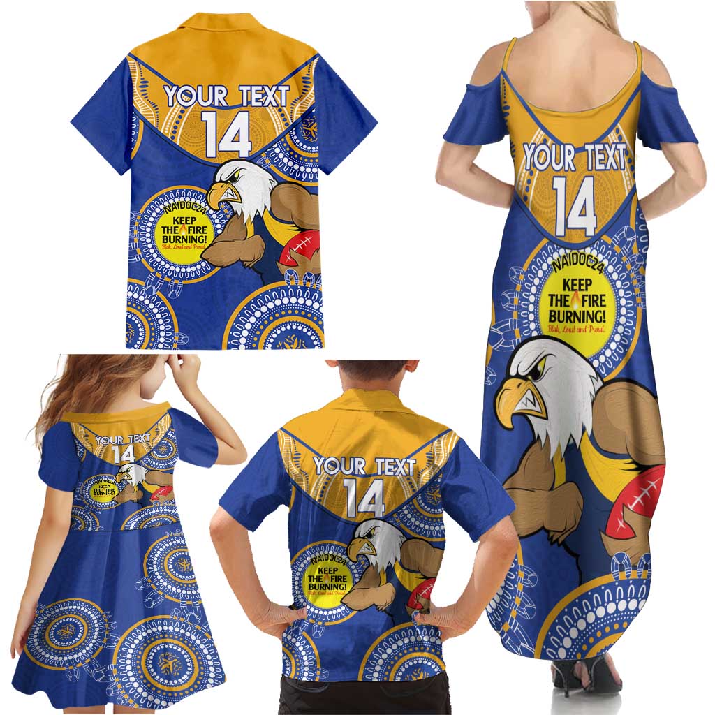 Custom AFL Eagles  NAIDOC Week Family Matching Summer Maxi Dress and Hawaiian Shirt Keep The Fire Burning Indigenous Art