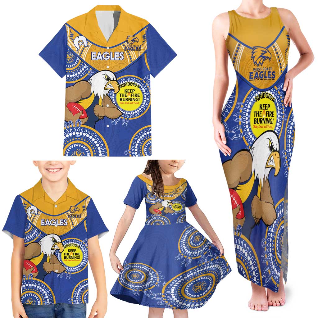 Custom AFL Eagles  NAIDOC Week Family Matching Tank Maxi Dress and Hawaiian Shirt Keep The Fire Burning Indigenous Art