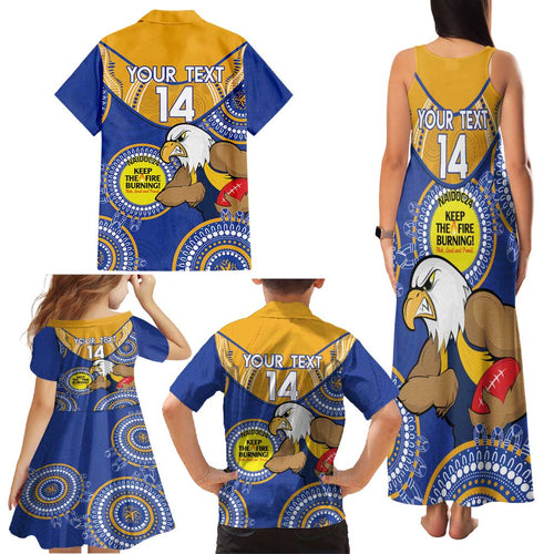 Custom AFL Eagles  NAIDOC Week Family Matching Tank Maxi Dress and Hawaiian Shirt Keep The Fire Burning Indigenous Art