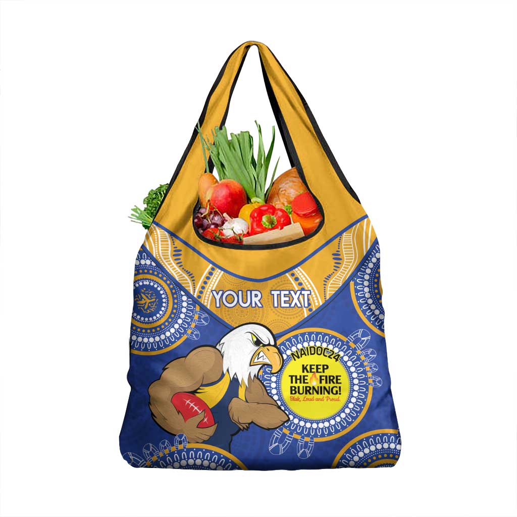 Custom AFL Eagles NAIDOC Week Grocery Bag Keep The Fire Burning Indigenous Art