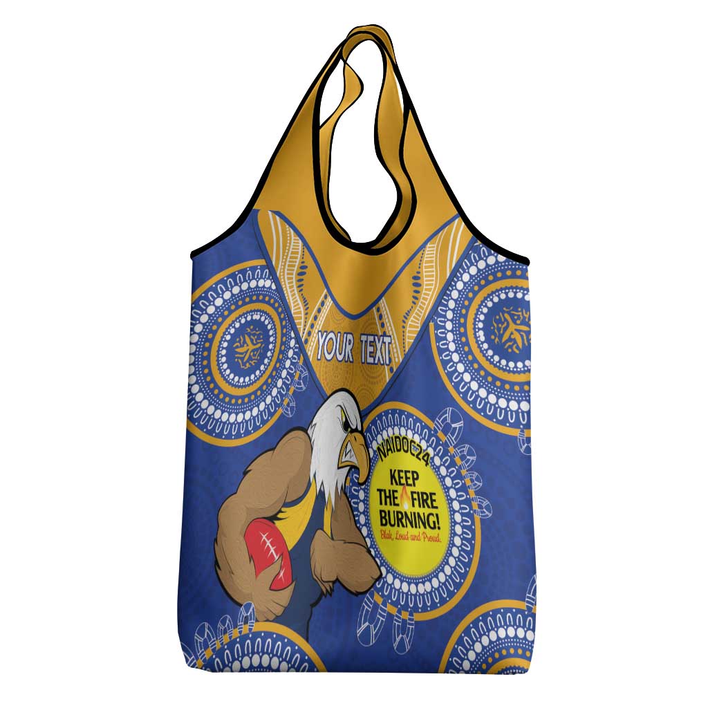 Custom AFL Eagles NAIDOC Week Grocery Bag Keep The Fire Burning Indigenous Art