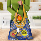 Custom AFL Eagles NAIDOC Week Grocery Bag Keep The Fire Burning Indigenous Art
