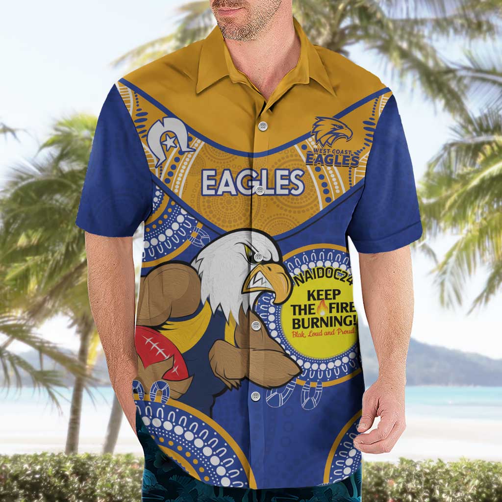 Custom AFL Eagles  NAIDOC Week Hawaiian Shirt Keep The Fire Burning Indigenous Art
