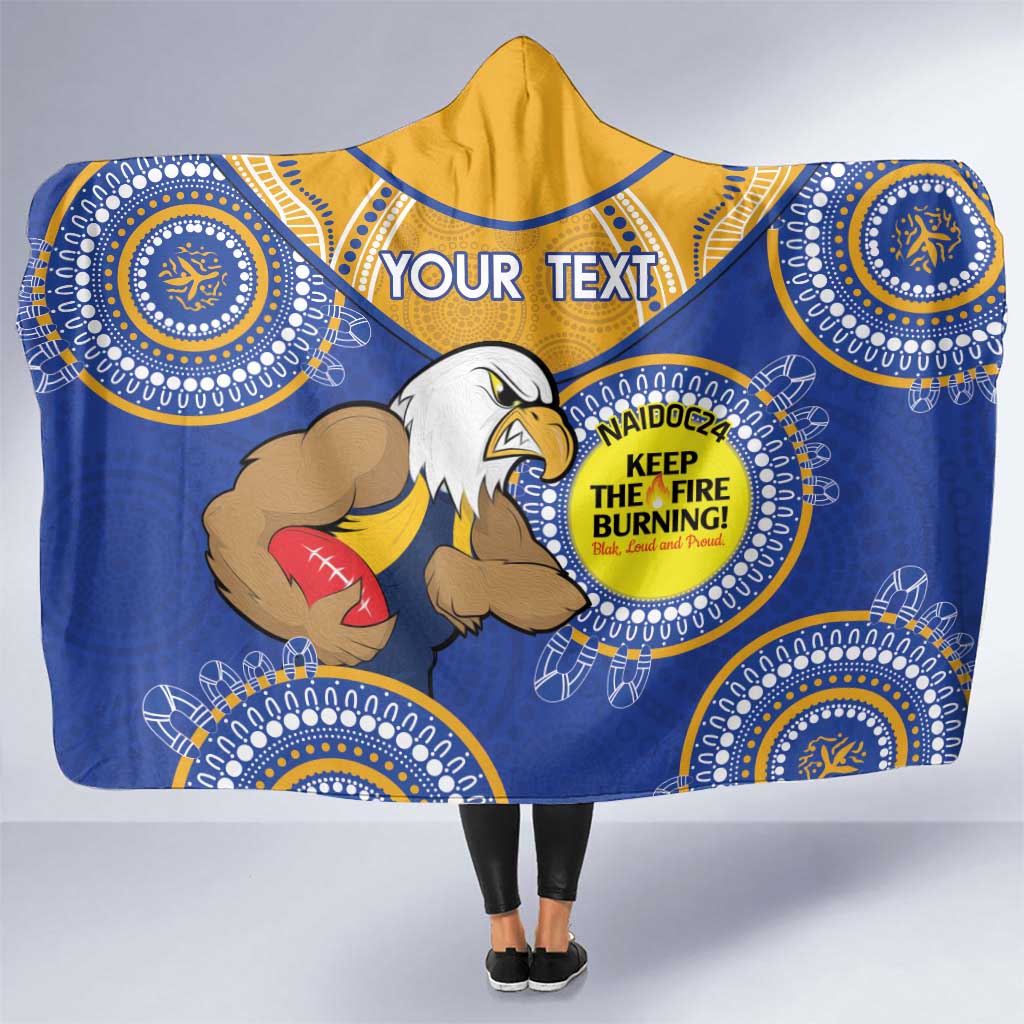 Custom AFL Eagles  NAIDOC Week Hooded Blanket Keep The Fire Burning Indigenous Art