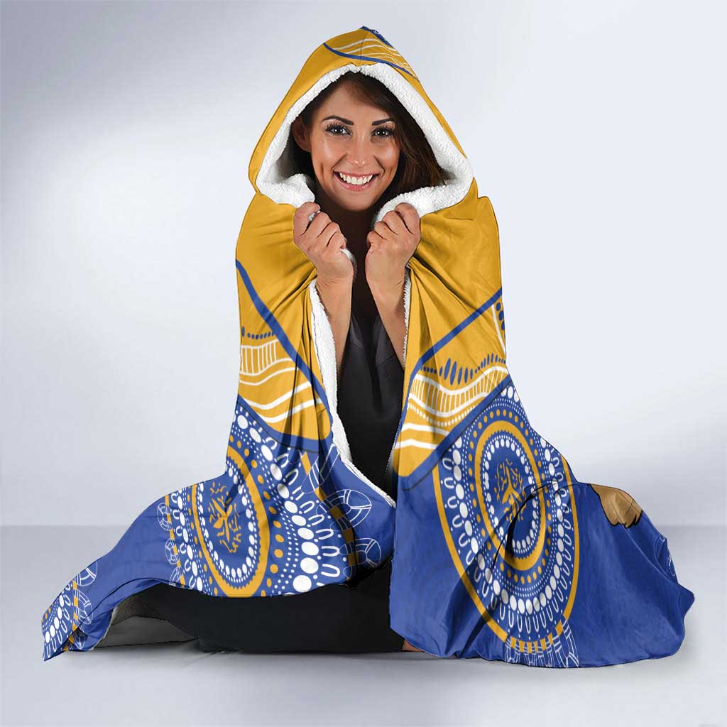 Custom AFL Eagles  NAIDOC Week Hooded Blanket Keep The Fire Burning Indigenous Art