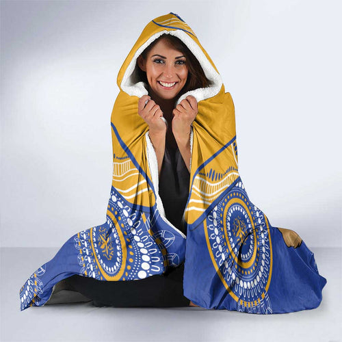 Custom AFL Eagles  NAIDOC Week Hooded Blanket Keep The Fire Burning Indigenous Art