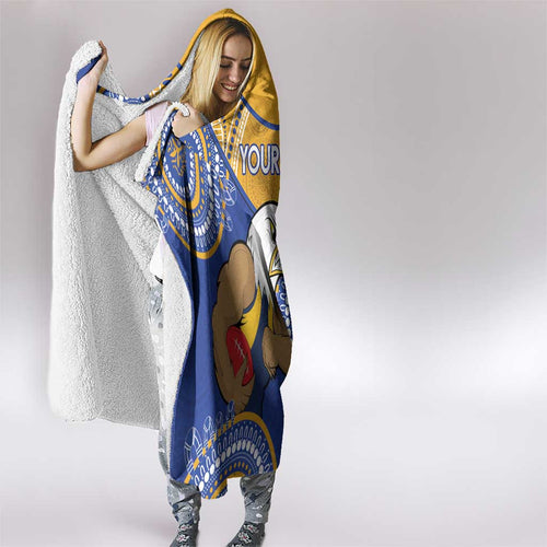 Custom AFL Eagles  NAIDOC Week Hooded Blanket Keep The Fire Burning Indigenous Art