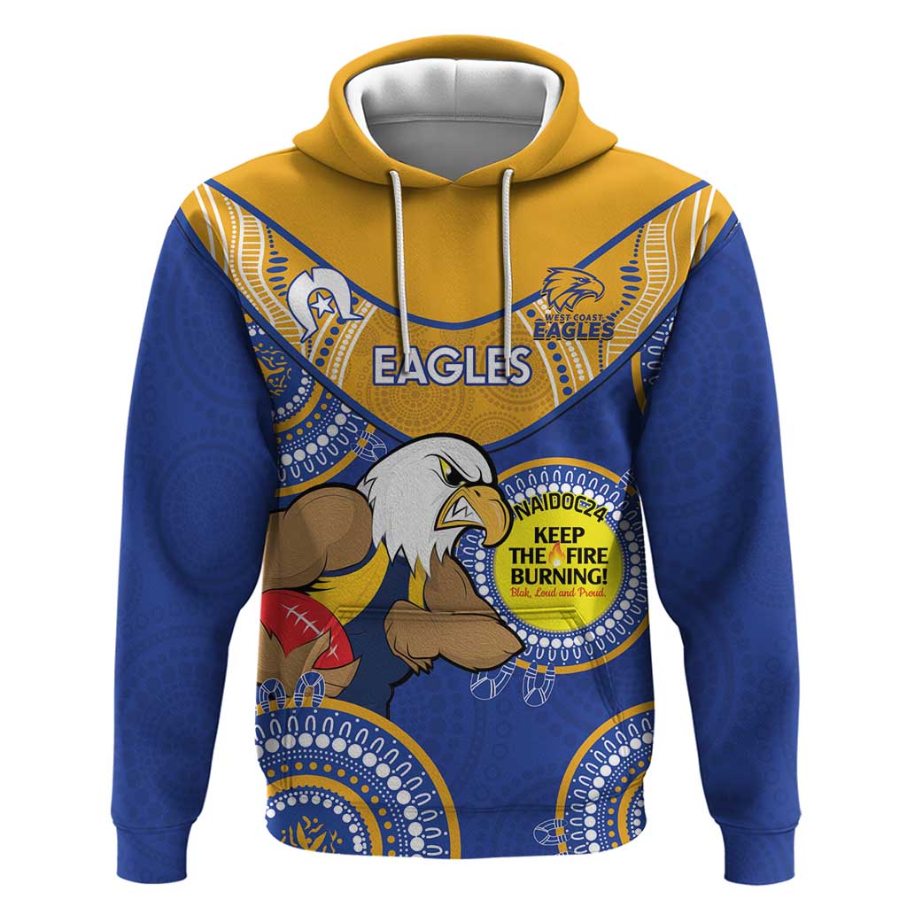 Custom AFL Eagles  NAIDOC Week Hoodie Keep The Fire Burning Indigenous Art
