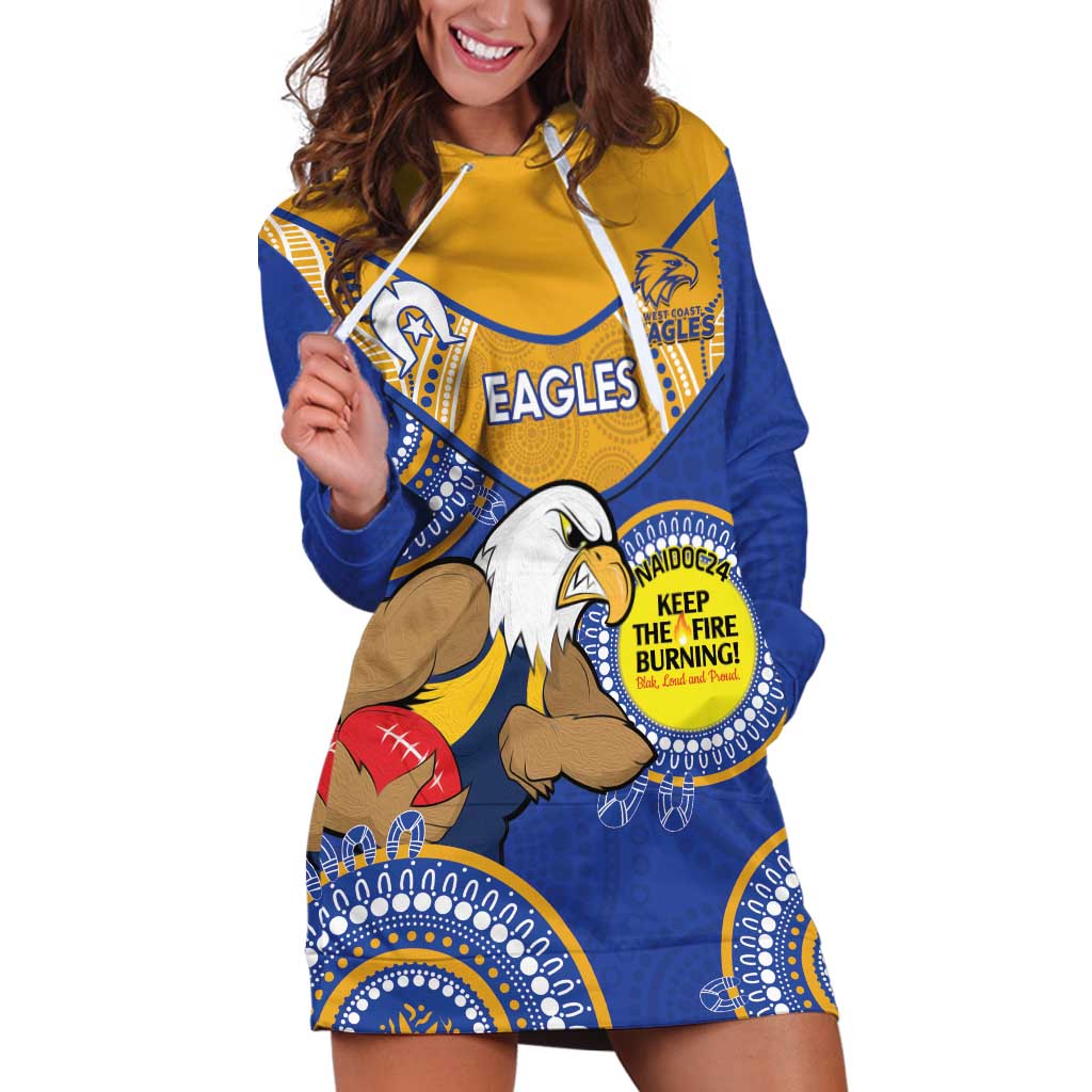Custom AFL Eagles  NAIDOC Week Hoodie Dress Keep The Fire Burning Indigenous Art