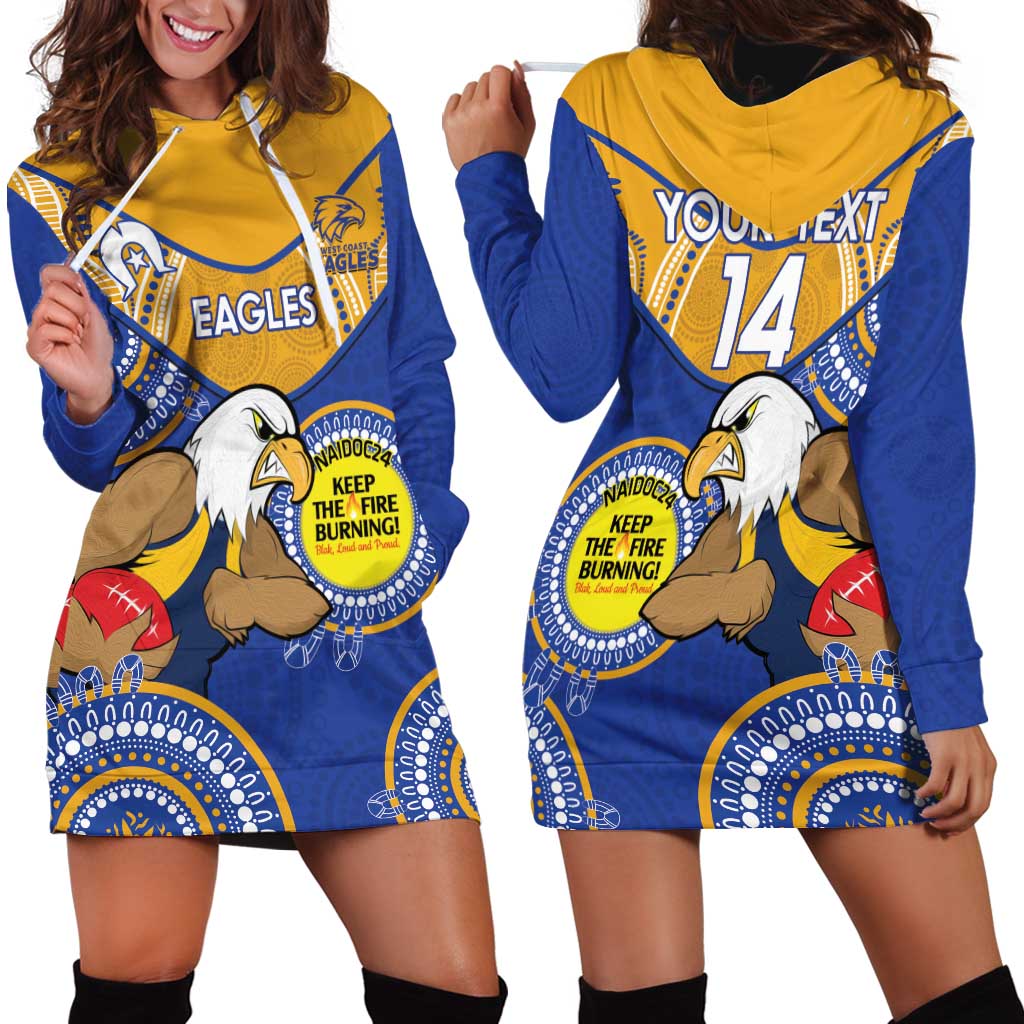Custom AFL Eagles  NAIDOC Week Hoodie Dress Keep The Fire Burning Indigenous Art